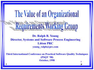 The Value of an Organizational Requirements Working Group