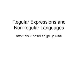 Regular Expressions and Non-regular Languages