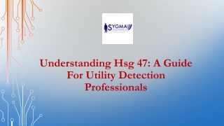 UNDERSTANDING HSG 47: A GUIDE FOR UTILITY DETECTION PROFESSIONALS