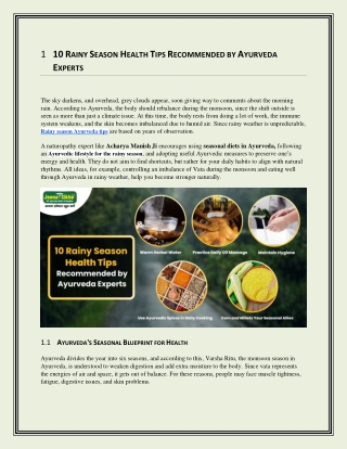 10 Rainy Season Health Tips Recommended by Ayurveda Experts