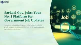 Sarkari Gov. Jobs Your No. 1 Platform for Government Job Updates