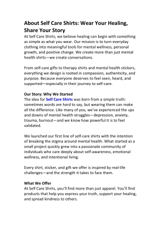 We're Here to Help | Self-Care Clothing & Gift Questions