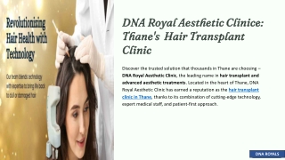 Hair Transplant in Thane , DNA Royals Aesthetic Clinic