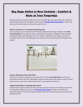 Buy Rugs Online in New Zealand  Comfort & Style at Your Fingertips