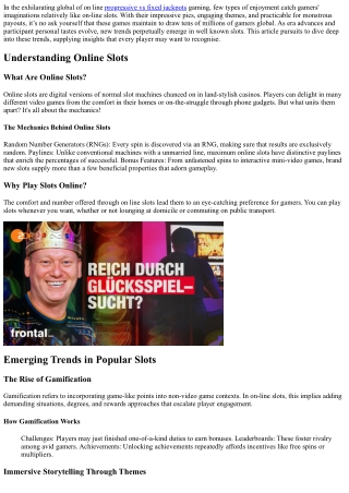 Checking Out the  Most Popular  Patterns in  Famous  Online Slots: What Players