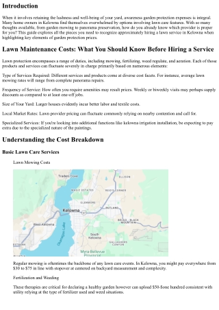 “Lawn Maintenance Costs: What You Should Know Before Hiring a Service”
