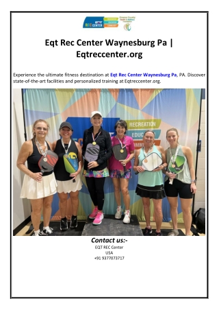 Eqt Rec Center Waynesburg Pa | Eqtreccenter.org