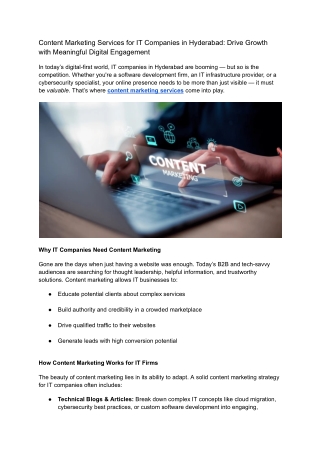 Content Marketing Services for IT Companies in Hyderabad_ Drive Growth with Meaningful Digital Engagement