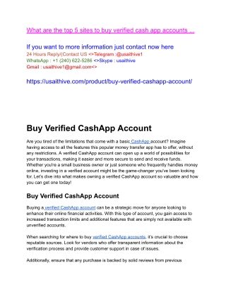 What are the top 5 sites to buy verified cash app accounts