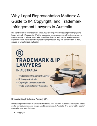 Why Legal Representation Matters_ A Guide to IP, Copyright, and Trademark Infringement Lawyers in Australia