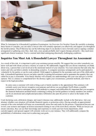 Family Regulation Appointment: Dos & Do N'ts And Exactly How To Prepare