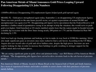 pan american metals of miami announces gold prices leaping u