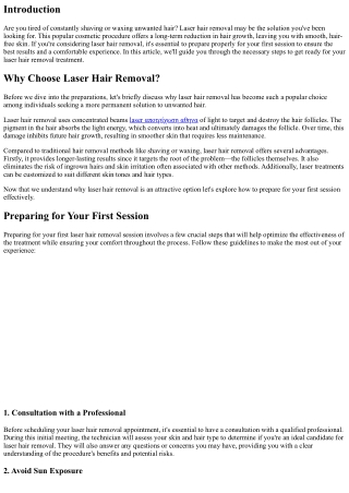 Laser Hair Removal: Preparing for Your First Session