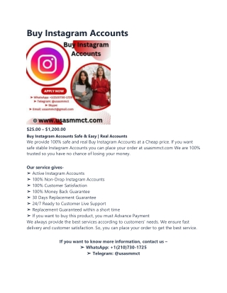 Buy Instagram Accounts