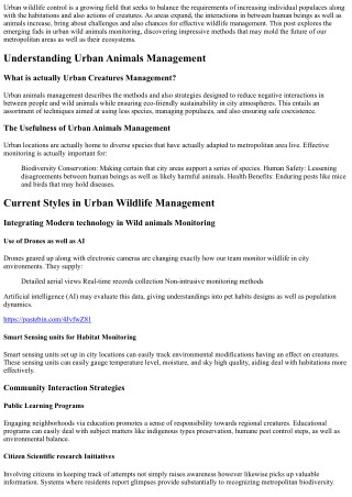 Trends in Urban Wildlife Management: What’s Next?