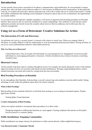 Using Art as a Form of Deterrence: Creative Solutions for Artists