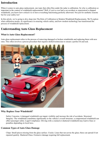 The Role of Calibration in Modern Windshield Replacements