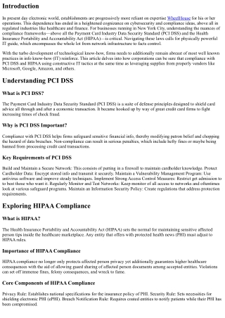 **From PCI DSS to HIPAA: Ensuring Compliance with Robust IT Support in New York