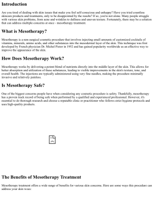 Is Mesotherapy the Answer to Your Skin Woes?