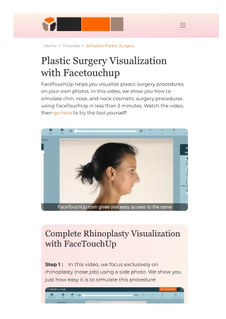 Visualize Plastic Surgery Results | Plastic Surgeon Visualization Tool