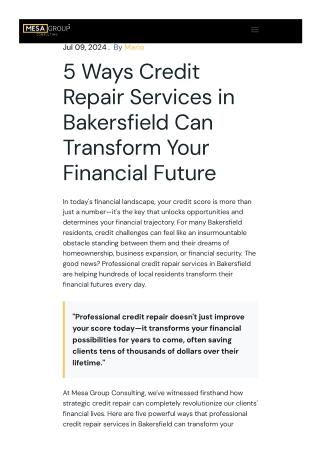 5 Ways Credit Repair Services in Bakersfield Can Transform Your Financial Future