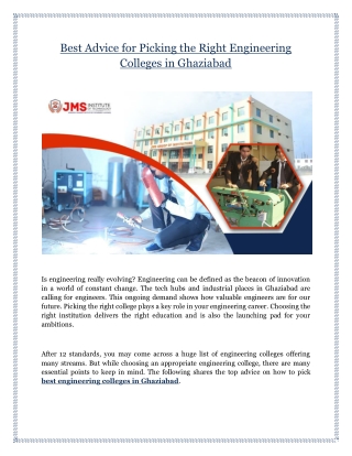 Best Advice for Picking the Right Engineering Colleges in Ghaziabad