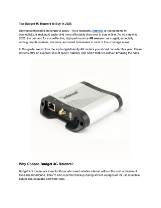Top Budget 4G Routers to Buy in 2025