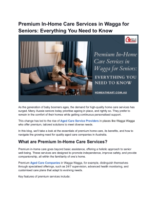 Premium In-Home Care Services in Wagga for Seniors_ Everything You Need to Know