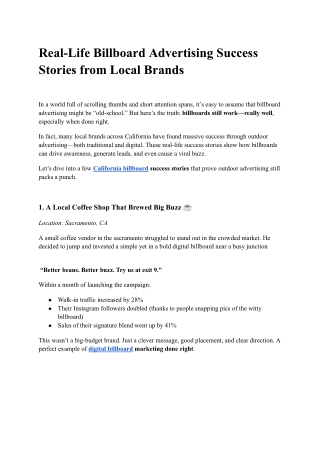 Real-Life Billboard Success: How Local Brands Achieved Big Results