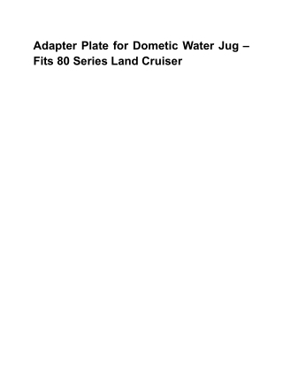 Adapter Plate for Dometic Water Jug – Fits 80 Series Land Cruiser
