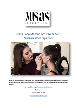 Punta Cana Makeup Artist Near Me | Musasaestheticspa.com