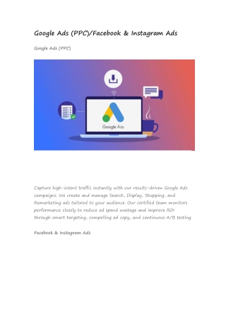 Google Ads/Facebook & Instagram Ads