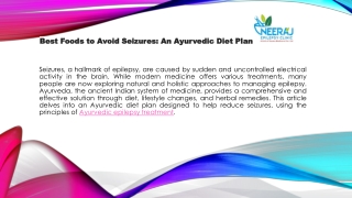 Best Foods to Avoid Seizures An Ayurvedic Diet Plan