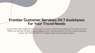 Frontier Customer Services 247 Assistance for Your Travel Needs