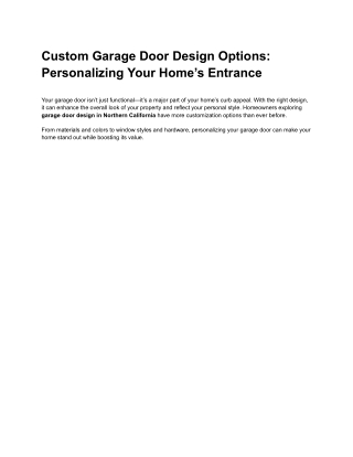 Custom Garage Door Design Options_ Personalizing Your Home’s Entrance