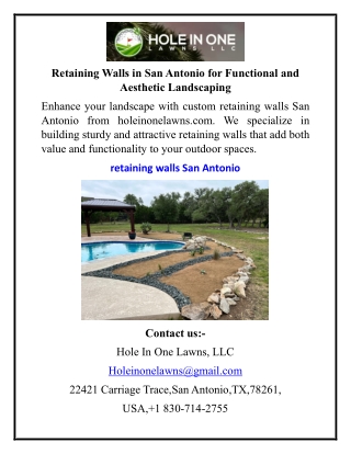 Retaining Walls in San Antonio for Functional and Aesthetic Landscaping