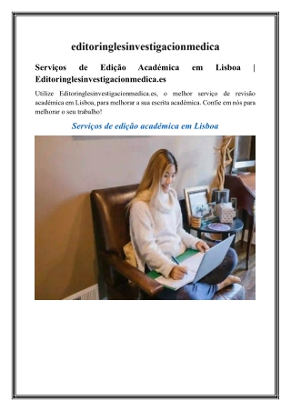 Serviços de Edição Académica em Lisboa Editoringlesinvestigacionmedica.es