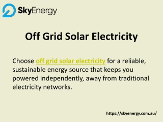 Off Grid Solar Electricity