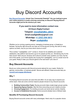 Top 10 Best Site TO Buy Discord Accounts
