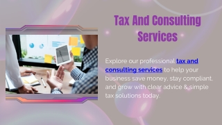 Tax And Consulting Services