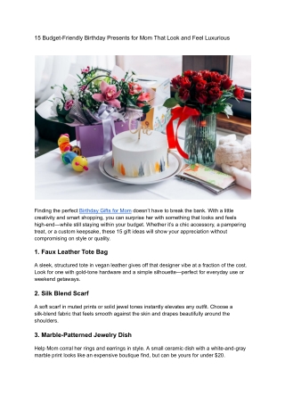 15 Budget-Friendly Birthday Presents for Mom That Look and Feel Luxurious