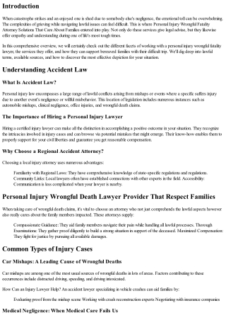 Accident Wrongful Death Lawyer Provider That Care About Households