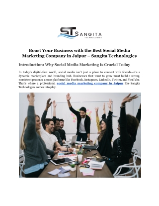 Boost Your Business with the Best Social Media Marketing Company in Jaipur – Sangita Technologies