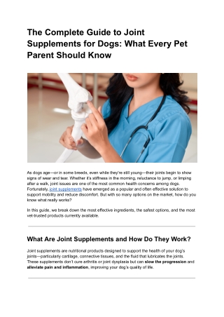 The Complete Guide to Joint Supplements for Dogs_ What Every Pet Parent Should Know