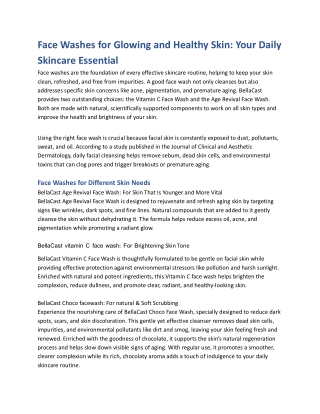 Face Washes for Glowing and Healthy Skin.