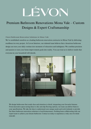 Bathroom Renovations Mona Vale