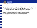 Presentasjon av spr kkartleggingshjulet utarbeidet i Bydel Stovner NAFO konferanse 18.09.08 Ved