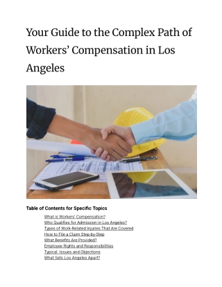 Your Guide to the Complex Path of Workers’ Compensation in Los Angeles