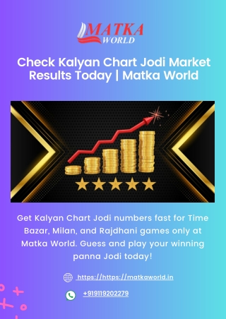 Check Kalyan Chart Jodi Market Results Today  Matka World