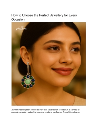 How to Choose the Perfect Jewellery for Every Occasion